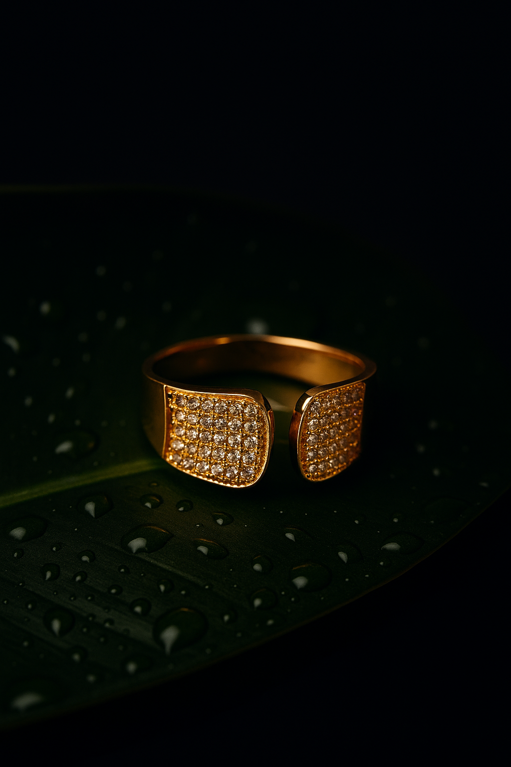 Everyday Luxury: Adjustable Stainless Steel Ring with 1 Carat Gold Polish